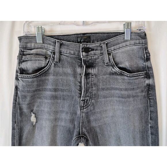 Mother The Scrapper Cuff Ankle Fray Jeans In Unstitched In The Dark 25 - Picture 6 of 11